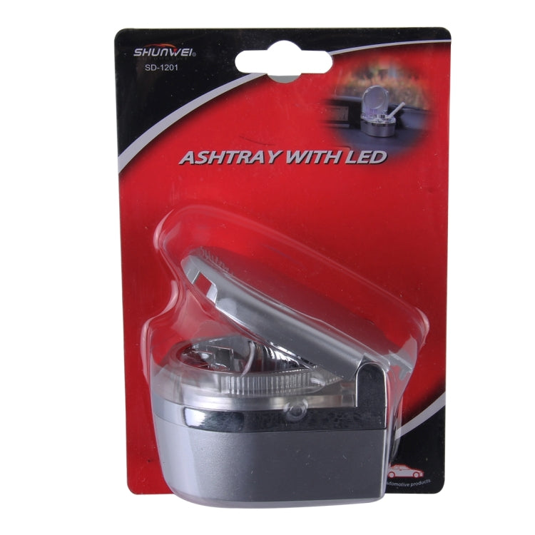 SHUNWEI SD-1201 Mini Portable Car Ashtray Blue LED Light for Dashboard Cigar Cigarette