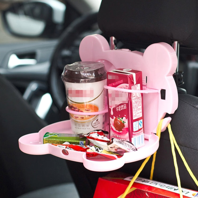 Cartoon Style Foldable Back Car Seat Drink Holder Back Seat Food Tray Storage Organizer Table