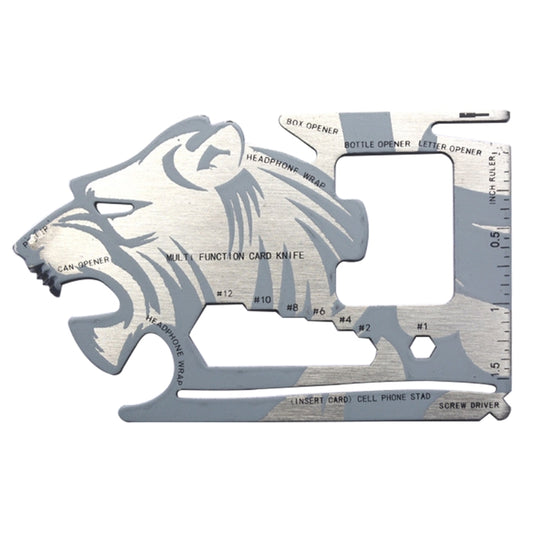 18 in 1 Multi-functional Stainless Steel Outdoor Camping EDC Steller Card Knife Screwdriver Headphone Wrap Fruit Peeler  Phone Kickstand  Inch and Centimeter Ruler Opener