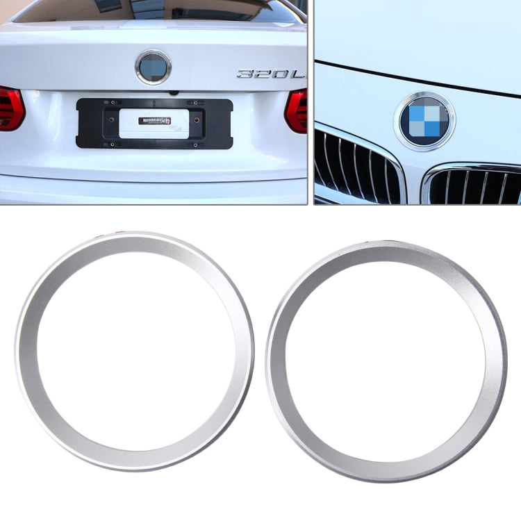 2 PCS Car Logo Decorative Circle Steering Wheel Decoration Ring Sticker Logo Car Styling Modification Car Front Logo Ring Decoration Rear Cover Trim Hood Emblem Rings for BMW 5 Series