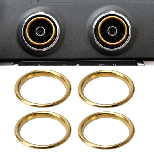 4 PCS Car Outlet Decorative Rings Aluminum Alloy Air Outlet Chrome Trim Ring Car Dashboard  Air Vents Cover Sticker Decoration for Audi A3