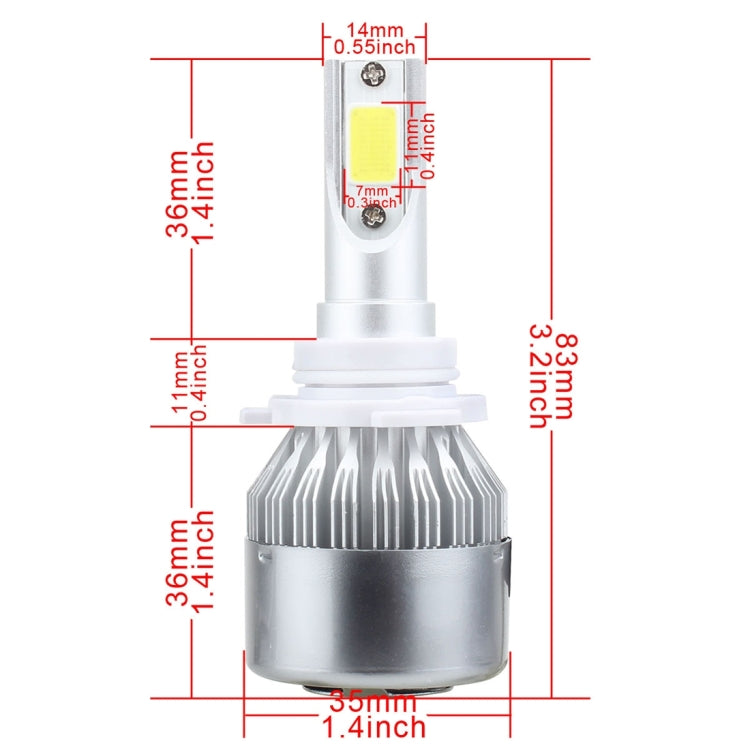 2 PCS 9005 18W 1800 LM 6000K IP68 Casnbus Constant Current Car LED Headlight with 2 COB Lamps, DC 9-36V