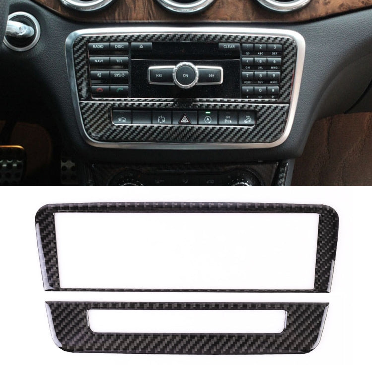 Car Carbon Fiber CD Panel Decorative Sticker for Mercedes-Benz GLA 2015-2018