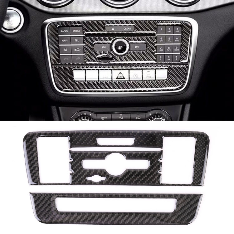 Car Carbon Fiber CD Panel Decorative Sticker for Mercedes-Benz GLA 2015-2018