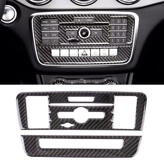 Car Carbon Fiber CD Panel Decorative Sticker for Mercedes-Benz GLA 2015-2018