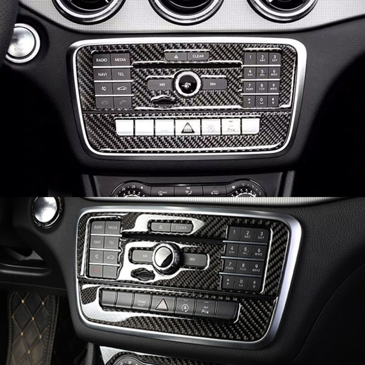 Car Carbon Fiber CD Panel Decorative Sticker for Mercedes-Benz GLA 2015-2018