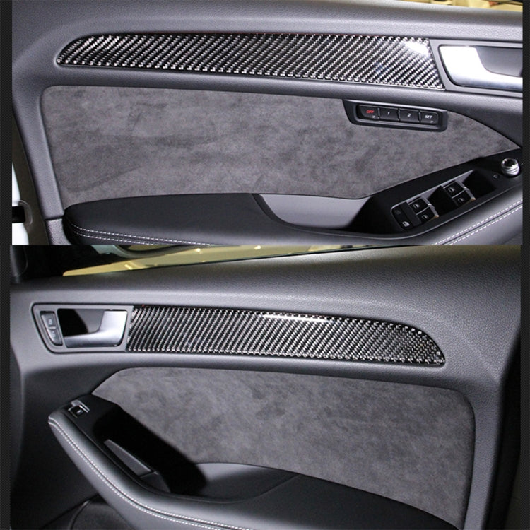 4 PCS Car Carbon Fiber Inner Door Panel Decorative Sticker for Audi A4L / A5 / Q5 2009-2016