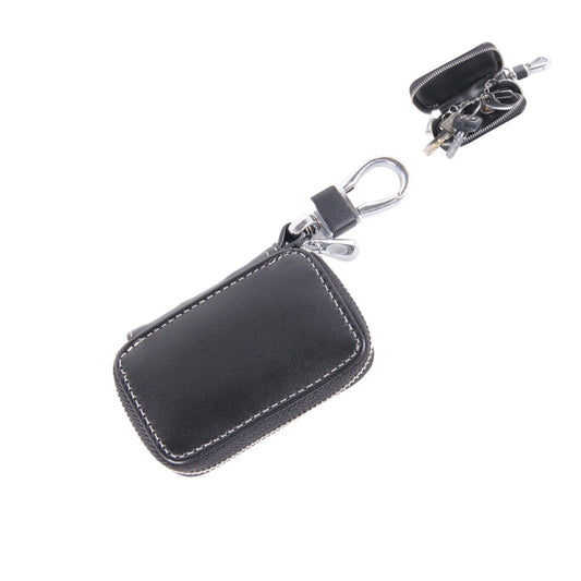 Universal Leather Flash Powder Texture Waist Hanging Zipper Wallets Key Holder Bag (No Include Key)
