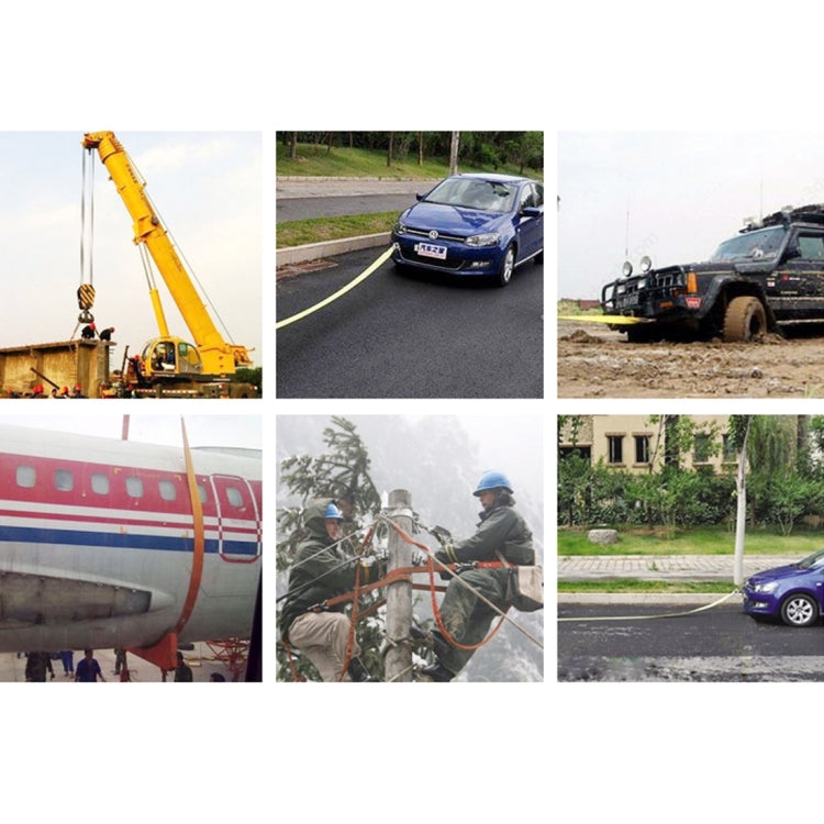 ZONGYUAN ZY-0223 Car 5m×5cm 8 Ton Towing 2 Ton Lifting Rope Straps High Strength Cable Cord Heavy Duty Recovery Securing Accessories for Cars Trucks(No Hook)