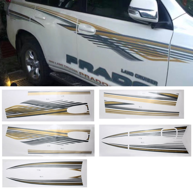 5 PCS SUV Body Decorative Strip Brand Car Streamline Shining Sticker for Toyota Prado 2010 Version