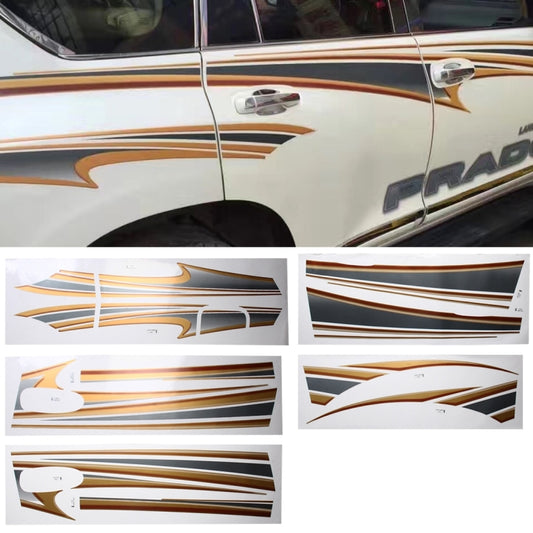 5 PCS SUV Body Decorative Strip Brand Car Streamline Shining Sticker for Toyota Prado4000 2011 Version