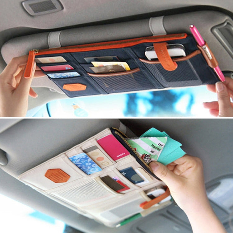 Multi-functional Auto Car Sun Visor Sunglass Holder Card Storage Holder Inner Pouch Bag