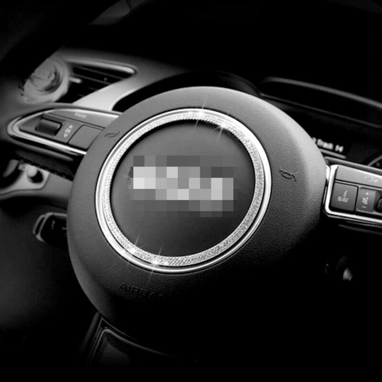 Car Aluminum Steering Wheel Decoration Ring with Diamonds For Audi