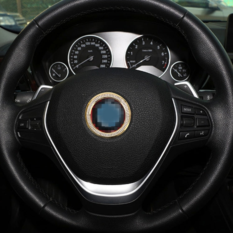 Car Aluminum Steering Wheel Decoration Ring with Diamonds For BMW