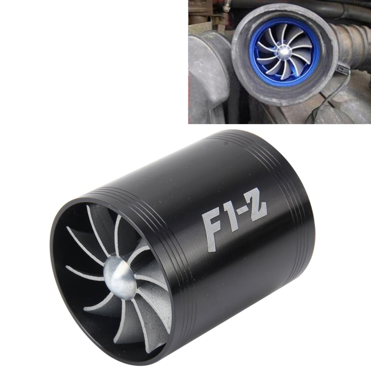 F1-Z Car Stainless Universal Supercharger Dual Double Turbine Air Intake Fuel Saver Turbo Turboing Charger Fan Set kit