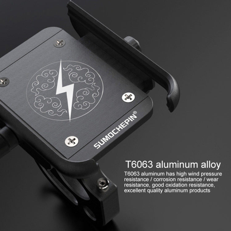 Motorcycle Aluminum Alloy Mobile Phone Bracket with Hook, Suitable for 4-6.5 inch Phones