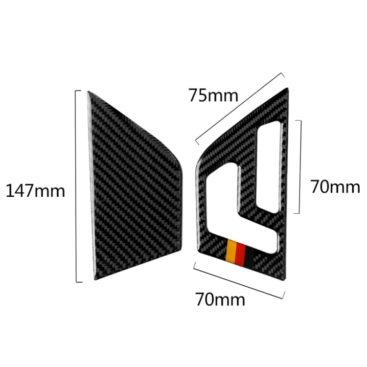 2 PCS German Flag Car Carbon Fiber Right Drive Seat Adjustment Panel Decorative Sticker for Mercedes-Benz W204 2007-2013