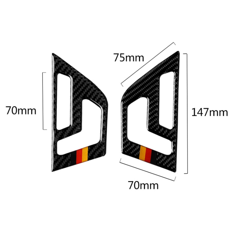 2 PCS German Flag Car Carbon Fiber Seat Adjustment Panel Decorative Sticker for Mercedes-Benz W204 2007-2013