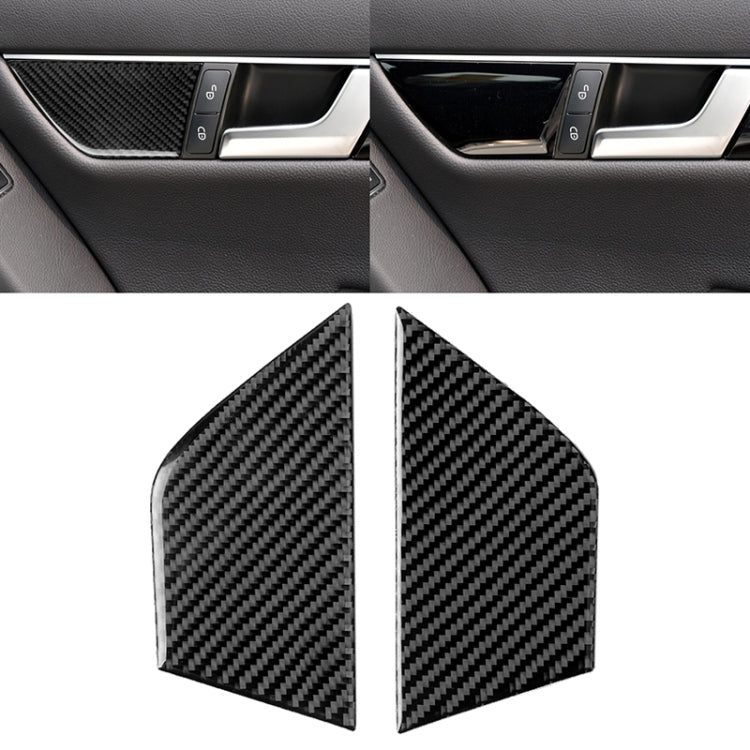 2 PCS Car Carbon Fiber Seat Adjustment Panel Decorative Sticker for Mercedes-Benz W204 2007-2013