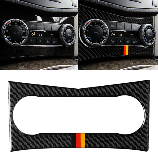 Car German Flag Carbon Fiber Air Conditioning Panel Decorative Sticker for Mercedes-Benz W204 C Class 2007-2010