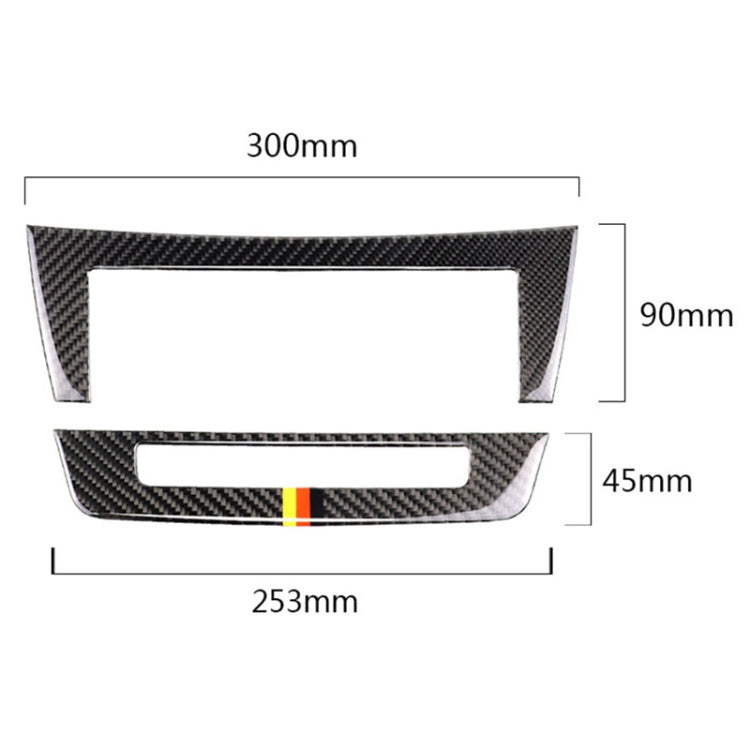 Car German Flag Carbon Fiber Central Control CD Panel Decorative Sticker for Mercedes-Benz W204 2011-2013 7-buttons