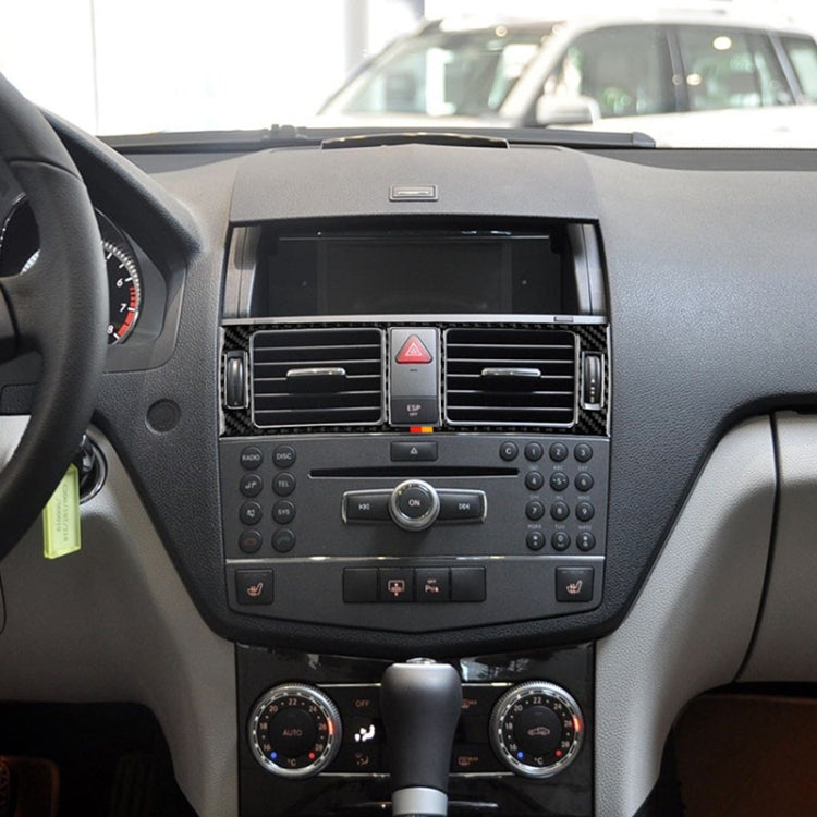 Car German Flag Carbon Fiber Air Outlet Ring + Intermediate Air Outlet + Side Air Outlet Panel Decorative Sticker for Mercedes-Benz W204 207-2010