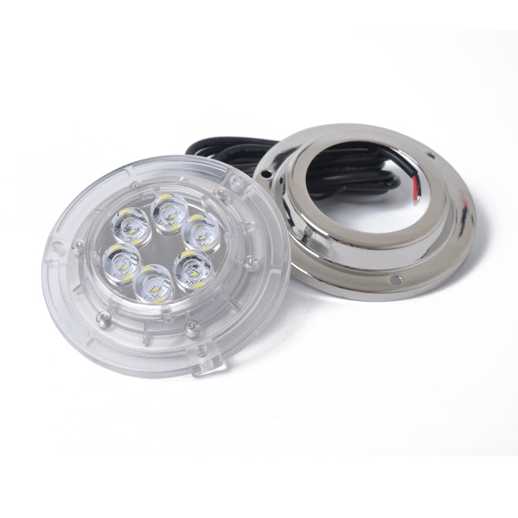 DC 10-30V 12W IP68 316 Stainless 6 LEDs White Light Underwater Light Boat High Power Bright for Marine / Yacht