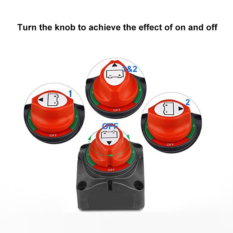 Car Auto RV Marine Boat Battery 3-level Current Distribution Selector Isolator Disconnect Rotary Switch Cut