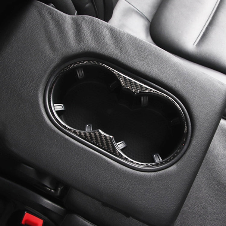 Car Carbon Fiber Rear Armrest Water Cup Holder Panel Decorative Sticker for Volkswagen Touareg