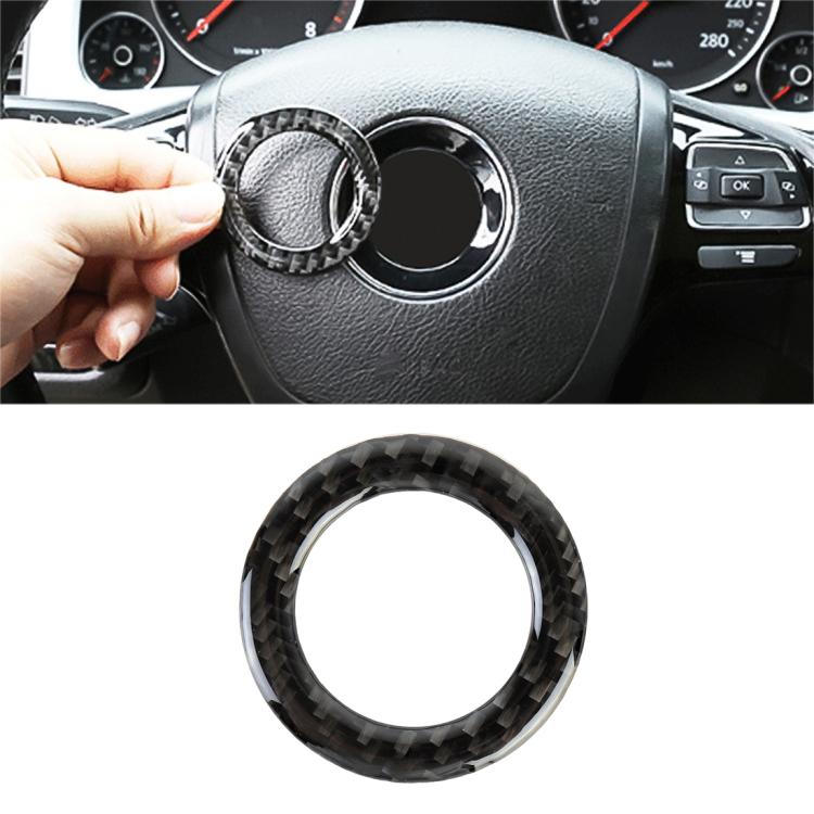 Car Carbon Fiber Steering Wheel Middle Frame Decorative Sticker for Volkswagen Touareg
