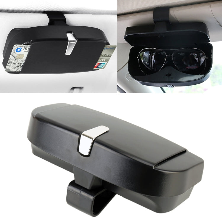 Car Multi-functional Glasses Case Sunglasses Box with Card Slot, Flat Style
