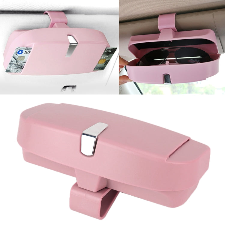 Car Multi-functional Glasses Case Sunglasses Box with Card Slot, Flat Style