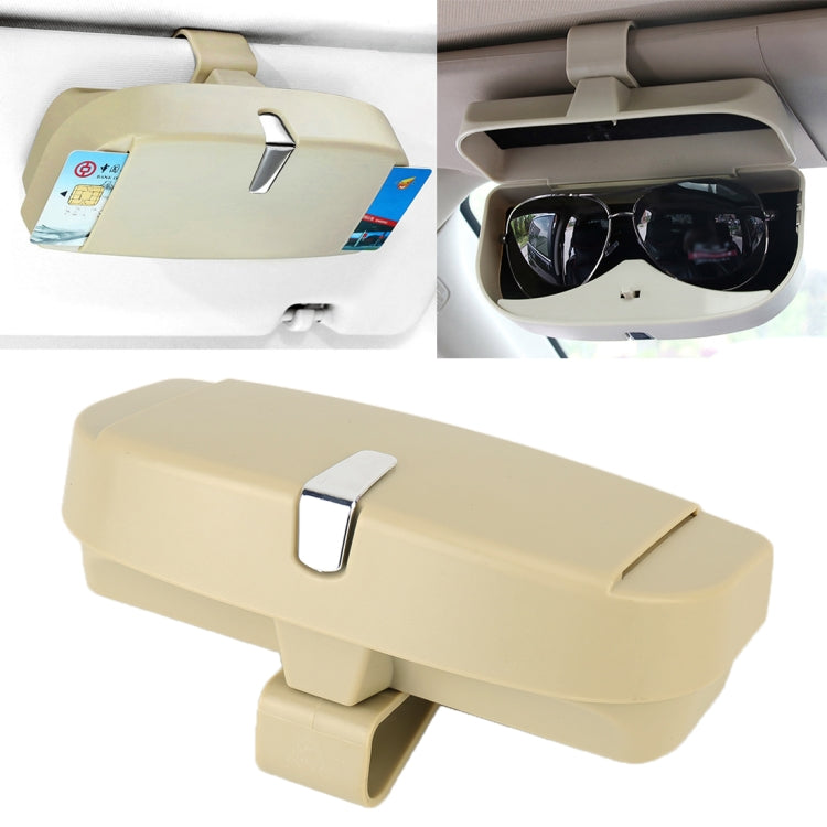 Car Multi-functional Glasses Case Sunglasses Box with Card Slot, Flat Style