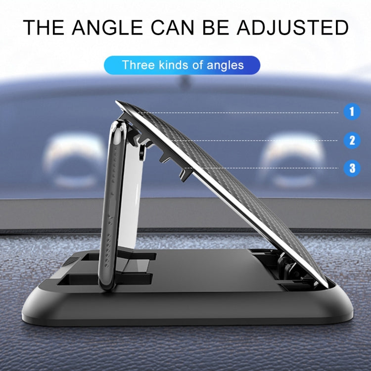 Car Carbon Fiber Texture Silicon Mobile Phone Holder for 3.5-6.8 inches Cellphone