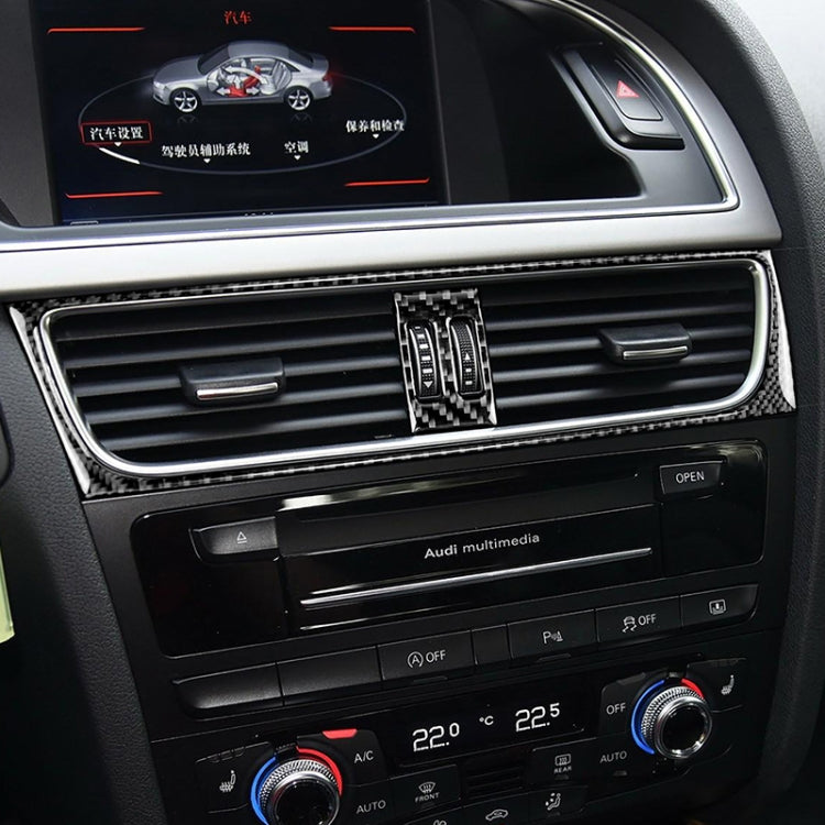 2 in 1 Car Carbon Fiber Air Conditioning Air Outlet Frame Decorative Sticker for Audi A4 B8 2009-2016 / A5 2008-2017 / Q5 2009-2017&#8203;, Left Drive
