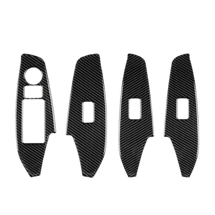 Car Carbon Fiber Left Drive Window Lift Panel Decorative Sticker for Mazda Axela 2014 / 2017-2018