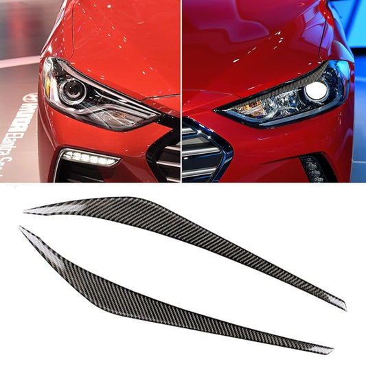 Car Carbon Fiber Light Eyebrow for Hyundai Elantra 2016-2018