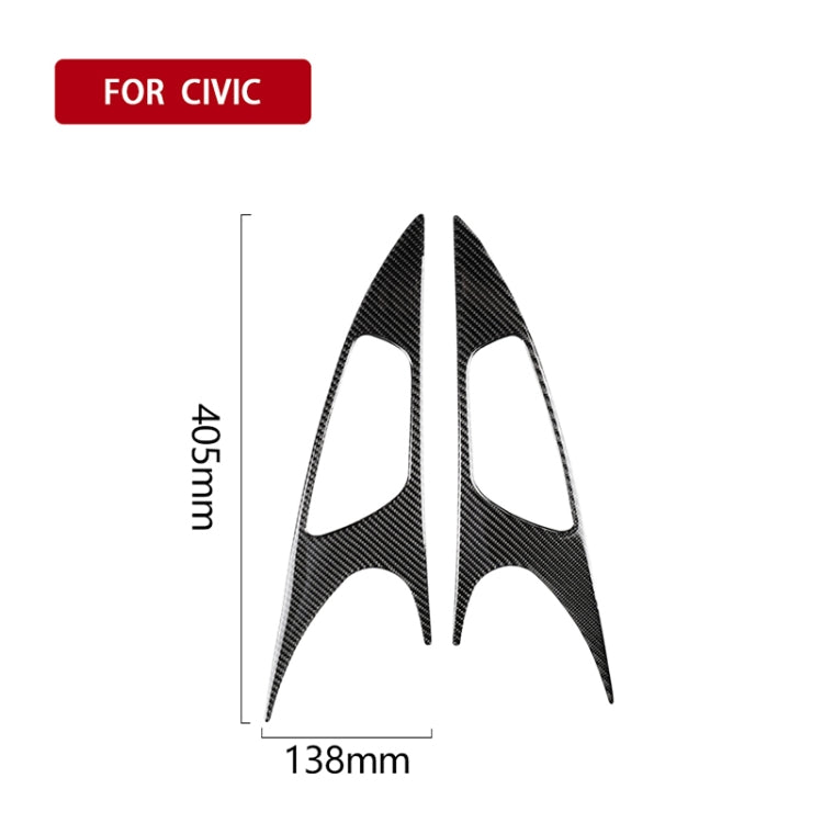 2 PCS Car Carbon Fiber Door Inner Handle Wrist Panel Decorative Sticker for Honda Tenth Generation Civic 2016-2019