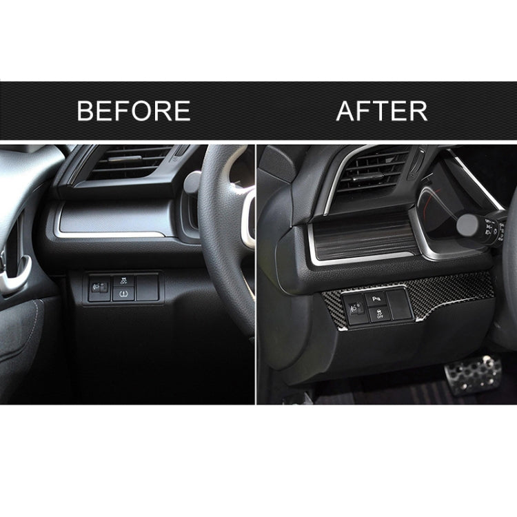 Car Carbon Fiber Headlight Switch Panel Decorative Sticker for Honda Tenth Generation Civic 2016-2019, Left Drive