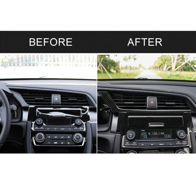 Car Carbon Fiber Central Control Air Outlet Below Decorative Sticker for Honda Tenth Generation Civic 2016-2019, Left Drive