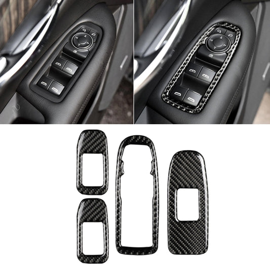 Car Carbon Fiber Door Window Lift Panel Decorative Sticker for Cadillac XT5 2016-2017