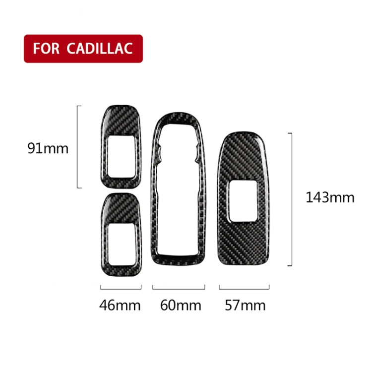Car Carbon Fiber Door Window Lift Panel Decorative Sticker for Cadillac XT5 2016-2017