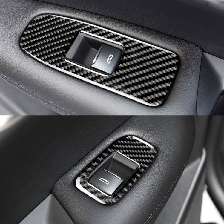 Car Carbon Fiber Door Window Lift Panel Decorative Sticker for Cadillac XT5 2016-2017