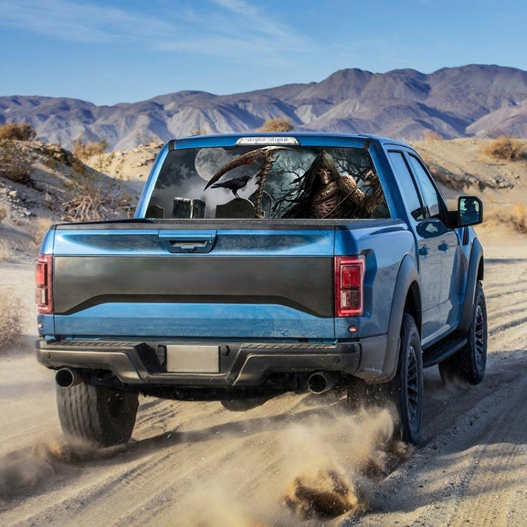 Scythe Death Pattern Horror Series Car Rear Window Decorative Sticker, Size: 168 x 74cm