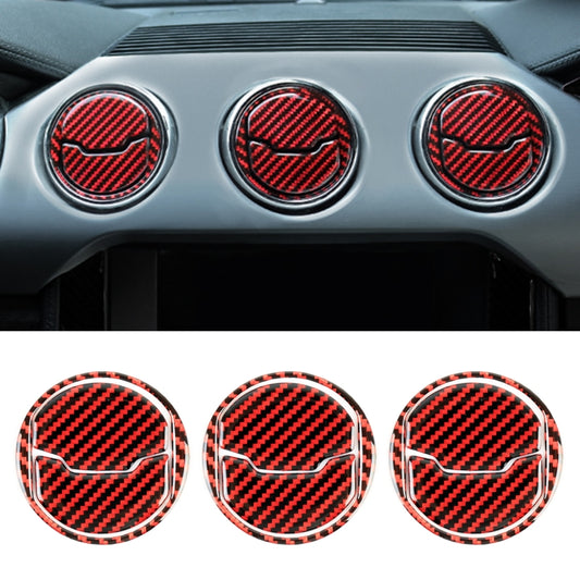 9 in 1 Car Carbon Fiber Central Air Outlet Frame Decorative Sticker for Ford Mustang 2015-2020