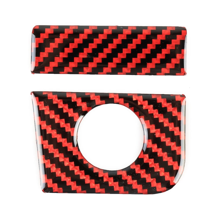 2 in 1 Car Carbon Fiber Vice Driving Seat Storage Box Button Decorative Sticker for Ford Mustang 2015-2020