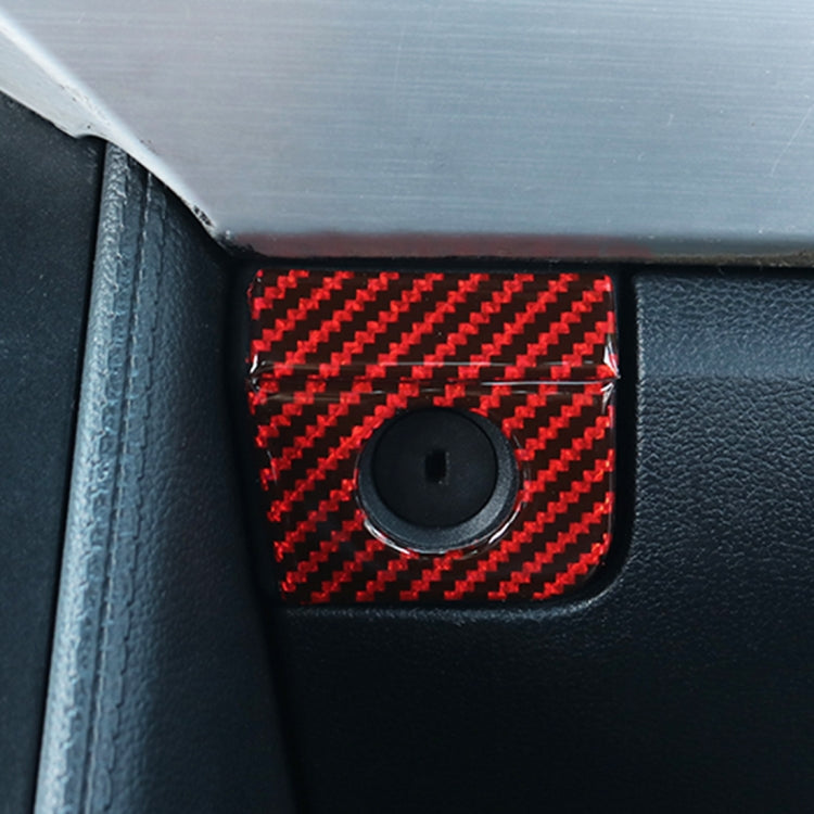 2 in 1 Car Carbon Fiber Vice Driving Seat Storage Box Button Decorative Sticker for Ford Mustang 2015-2020