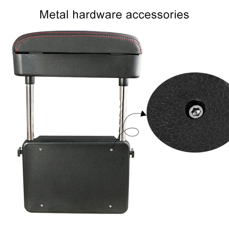 2 PCS Universal Car Wireless Qi Standard Charger PU Leather Wrapped Armrest Box Cushion Car Armrest Box Mat with Storage Box