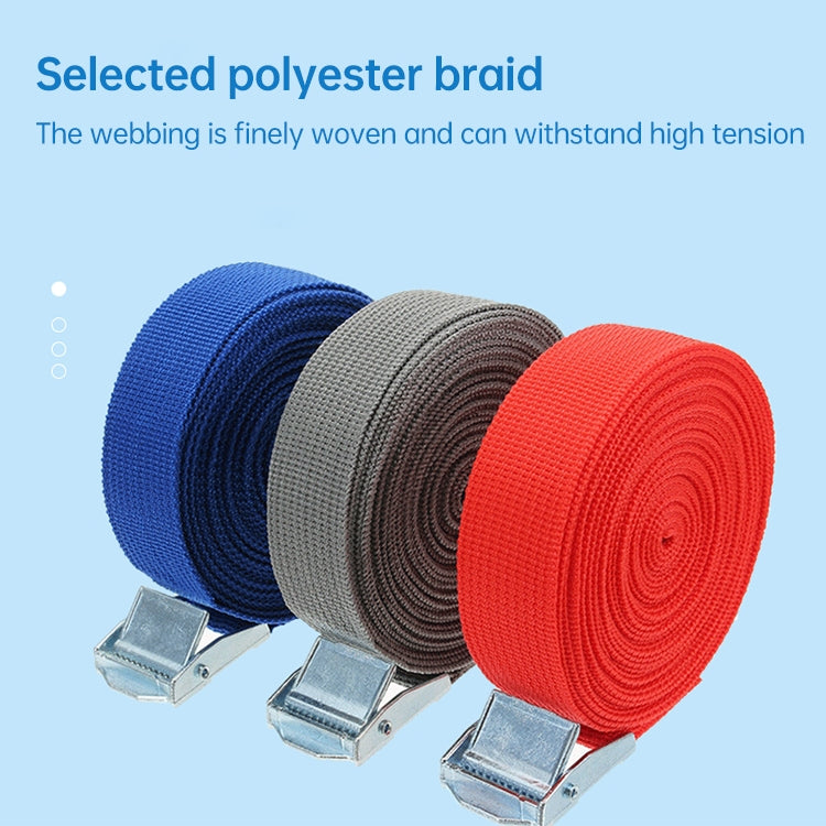 Car Tension Rope Luggage Strap Belt Auto Car Boat Fixed Strap with Alloy Buckle,Random Color Delivery, Size: 25mm x 3m