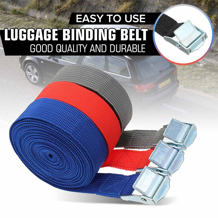 Car Tension Rope Luggage Strap Belt Auto Car Boat Fixed Strap with Alloy Buckle,Random Color Delivery, Size: 25mm x 3m